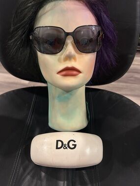 Dolce & Gabbana Black Frame Sunglasses with Gray Gradient Lenses